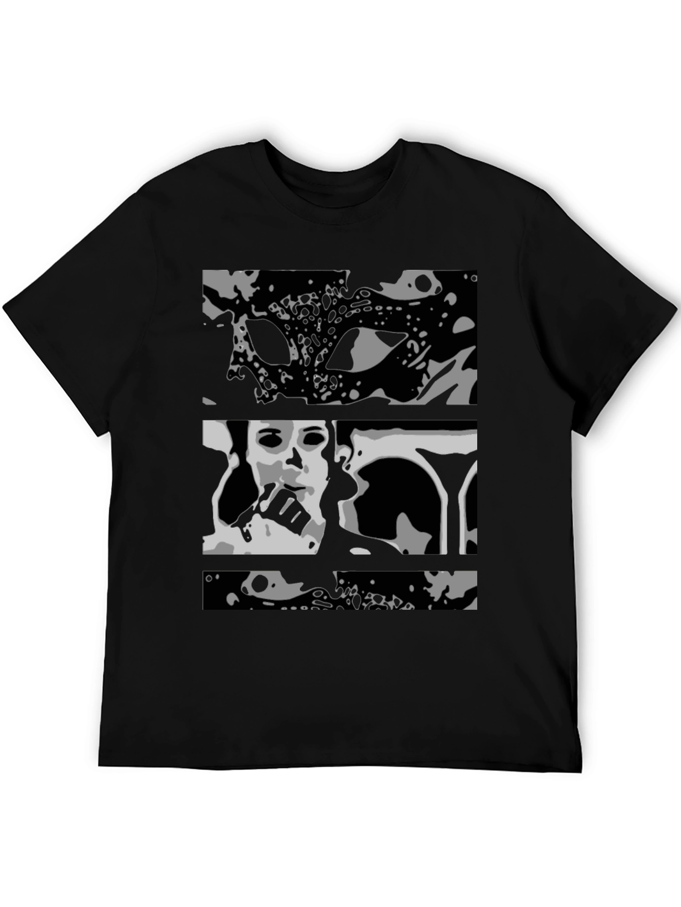 Black Abstract Black Graphic Print T-Shirt view 5
