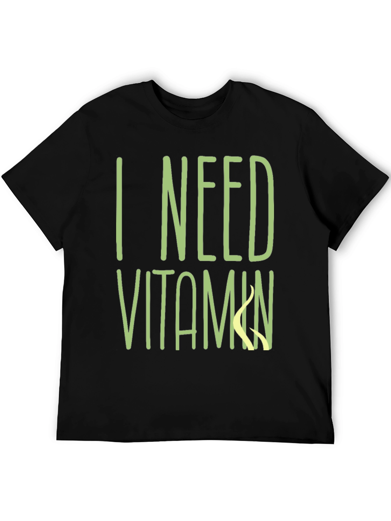 Black I Need Vitamin Sea T-Shirt - Black Cotton Tee view 5