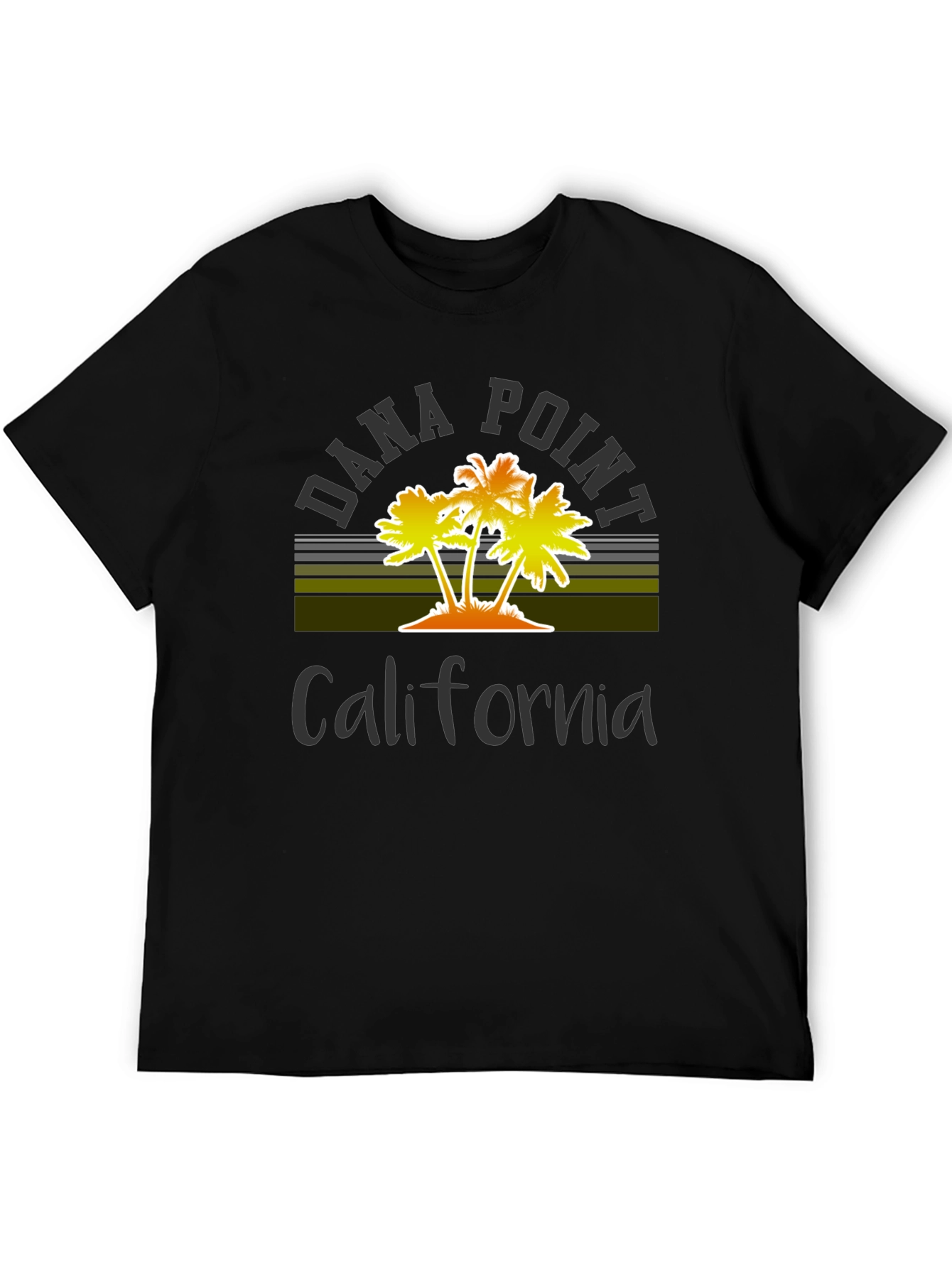 Black Dana Point California Palm Tree Graphic T-Shirt view 5