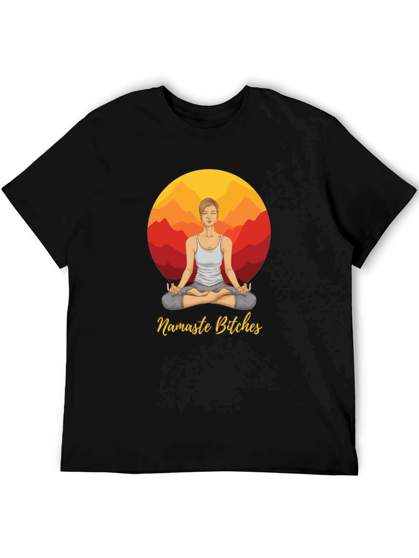 Black Namaste Bitches Yoga Tee view 5