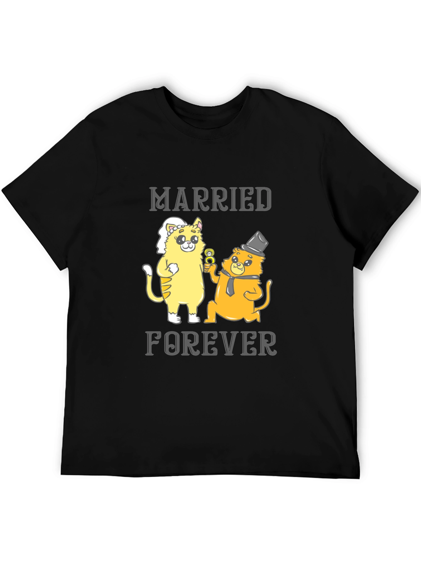 Black Married Forever Cats T-Shirt view 5