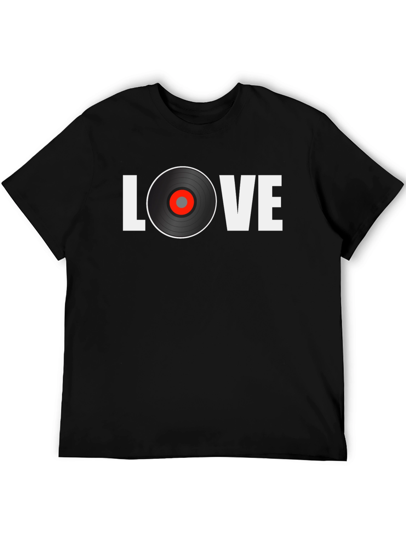 Black Love Vinyl Record Graphic T-Shirt view 5