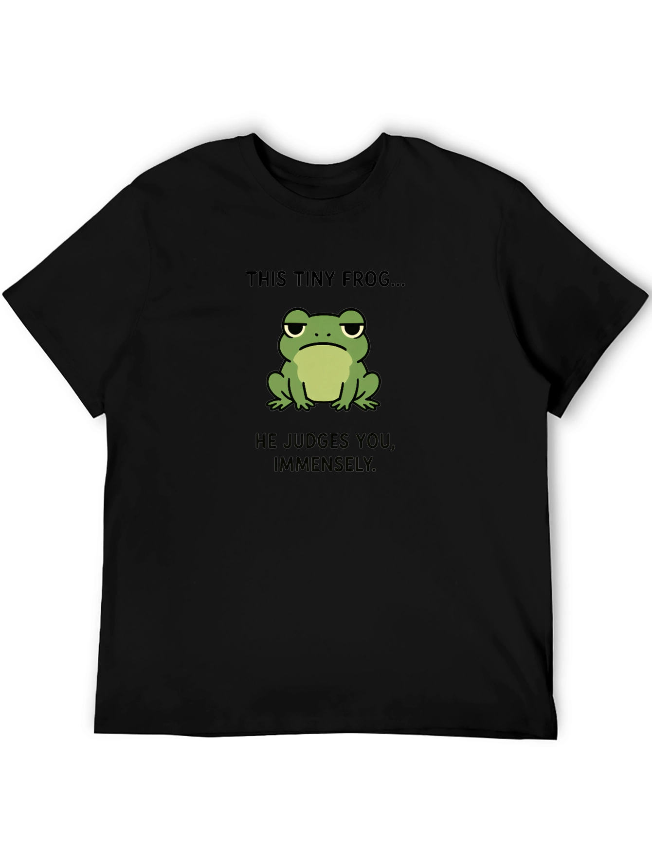 Black Tiny Frog Judge T-Shirt - Funny Graphic Tee view 5