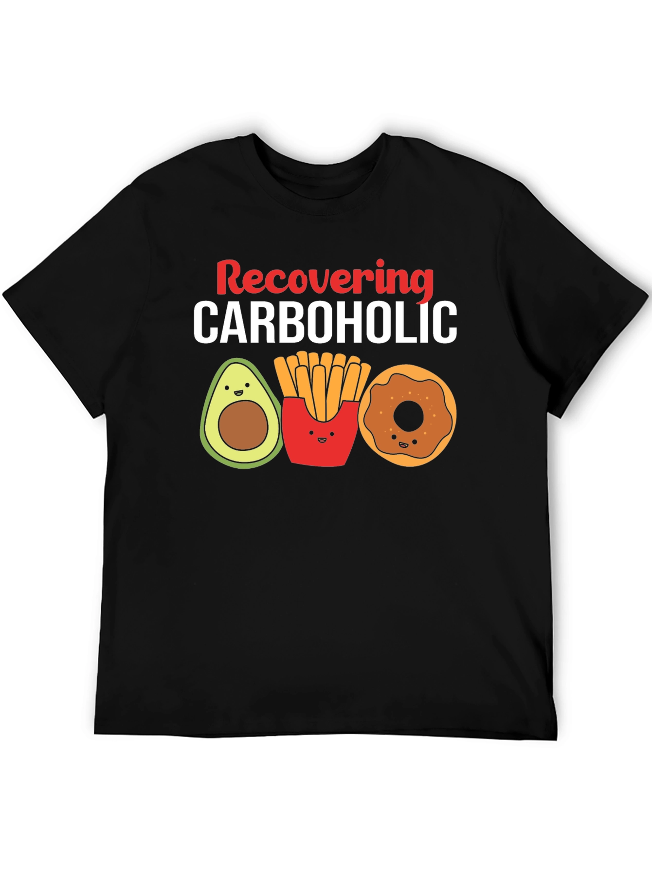 Black Recovering Carboholic Graphic T-Shirt view 5