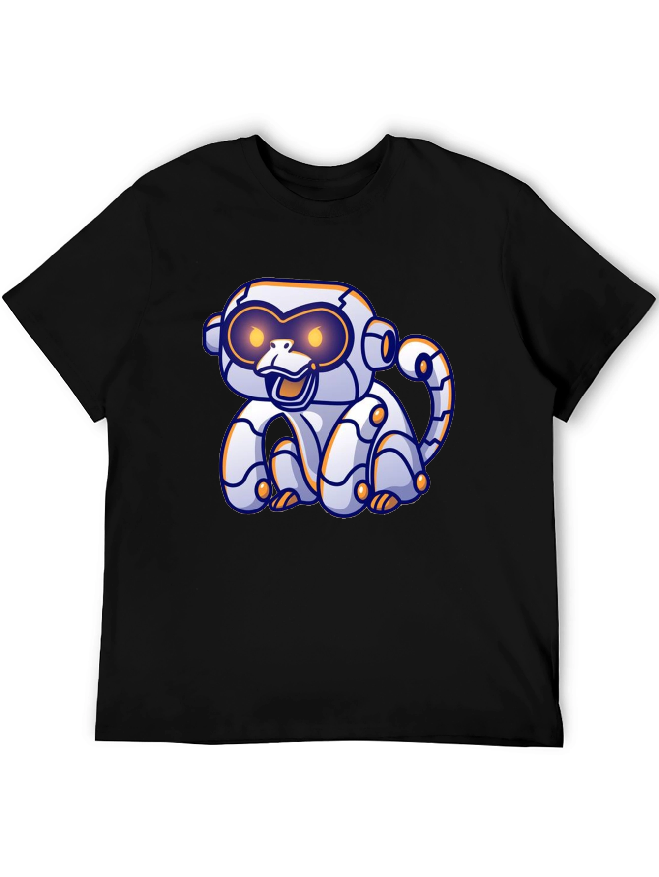 Black Robotic Monkey Graphic T-Shirt - Black view 5