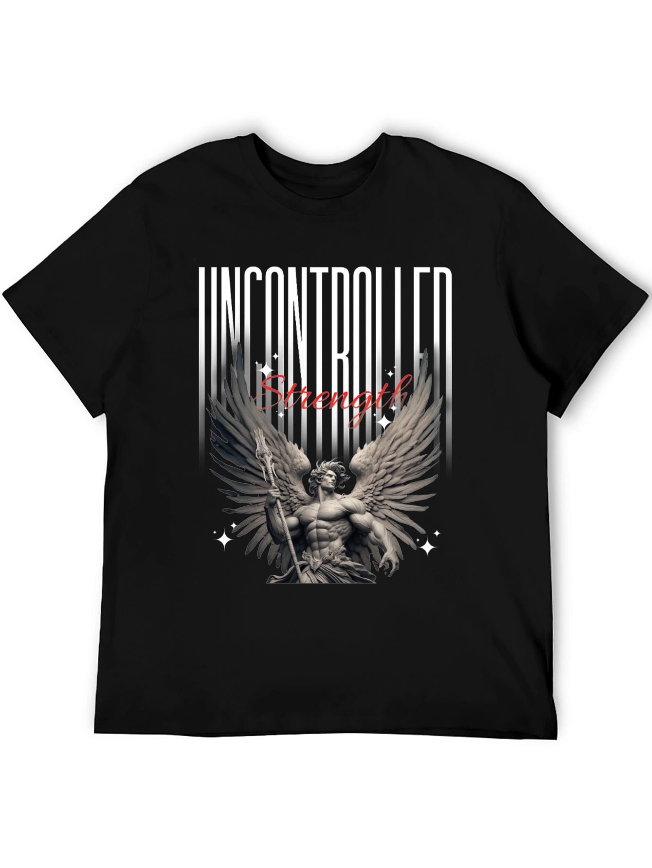 Black Uncontrolled Strength Graphic T-Shirt view 5