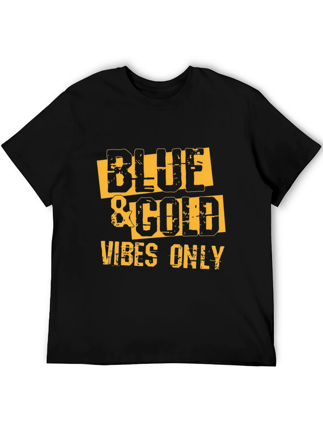 Black Blue & Gold Vibes Only T-Shirt view 5