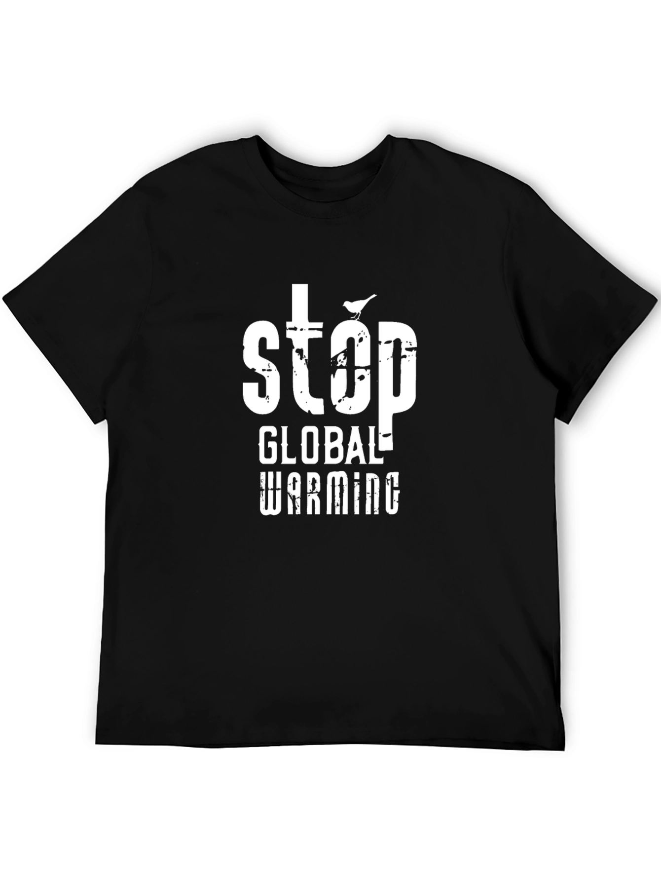 Black Stop Global Warming Black Graphic Tee view 5