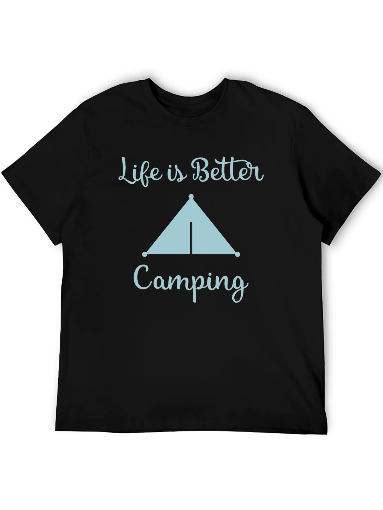 Black Life Is Better Camping Graphic Tee view 5
