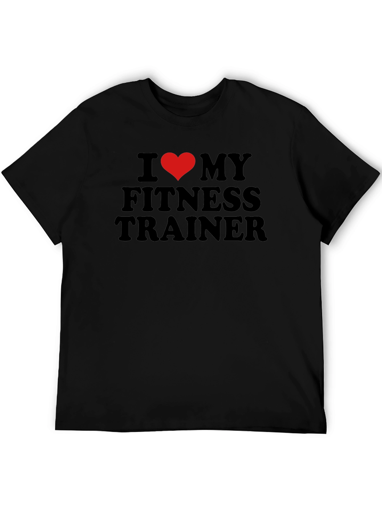 Black I Heart My Fitness Trainer Black Graphic T-Shirt view 5