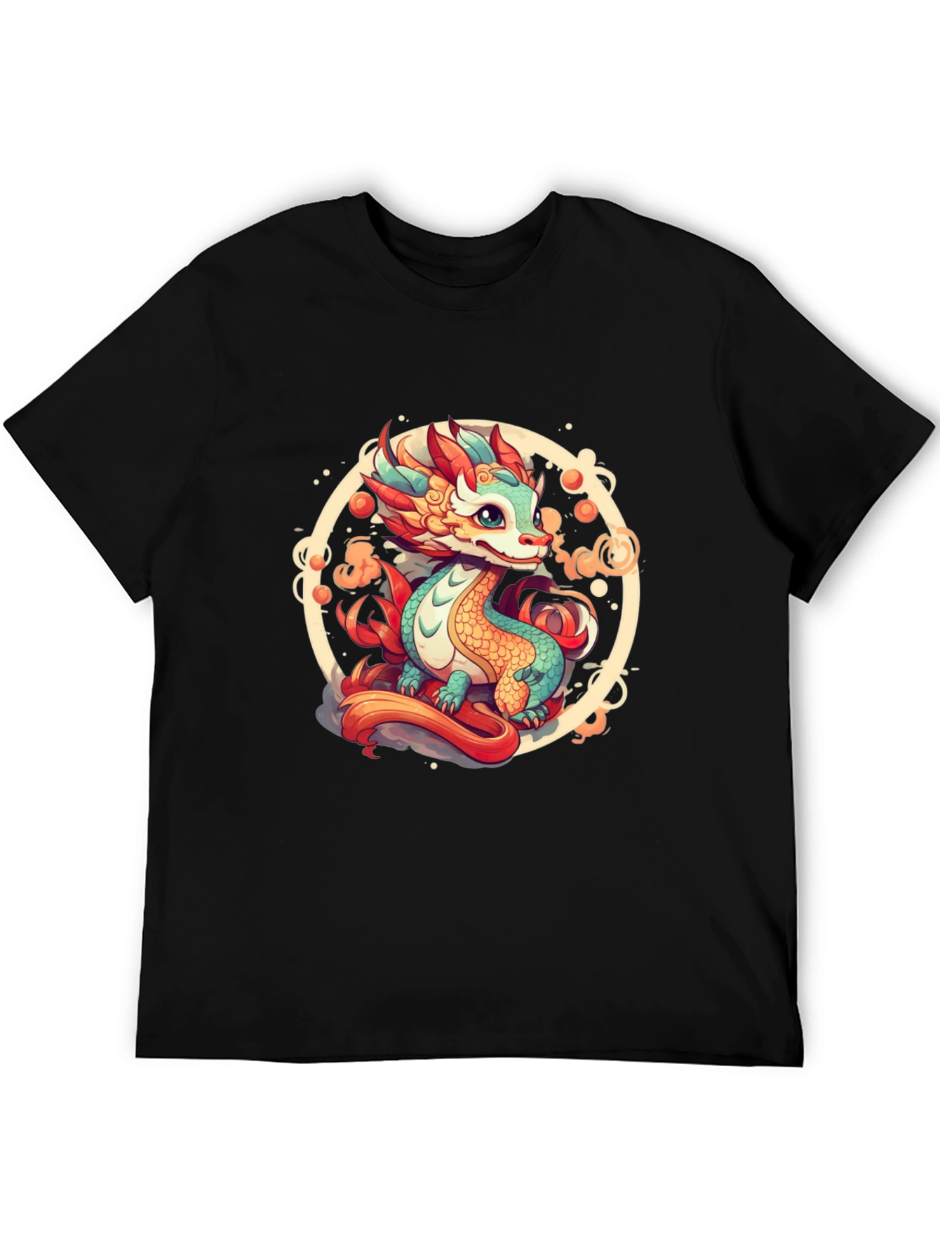 Cute Dragon Graphic Tee - Black T-Shirt - 5
