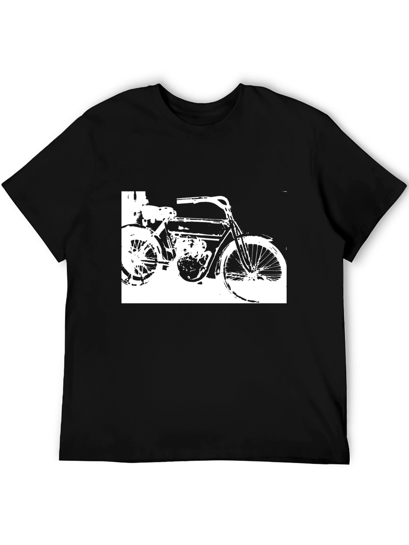 Black Vintage Motorcycle Graphic Black T-Shirt view 5