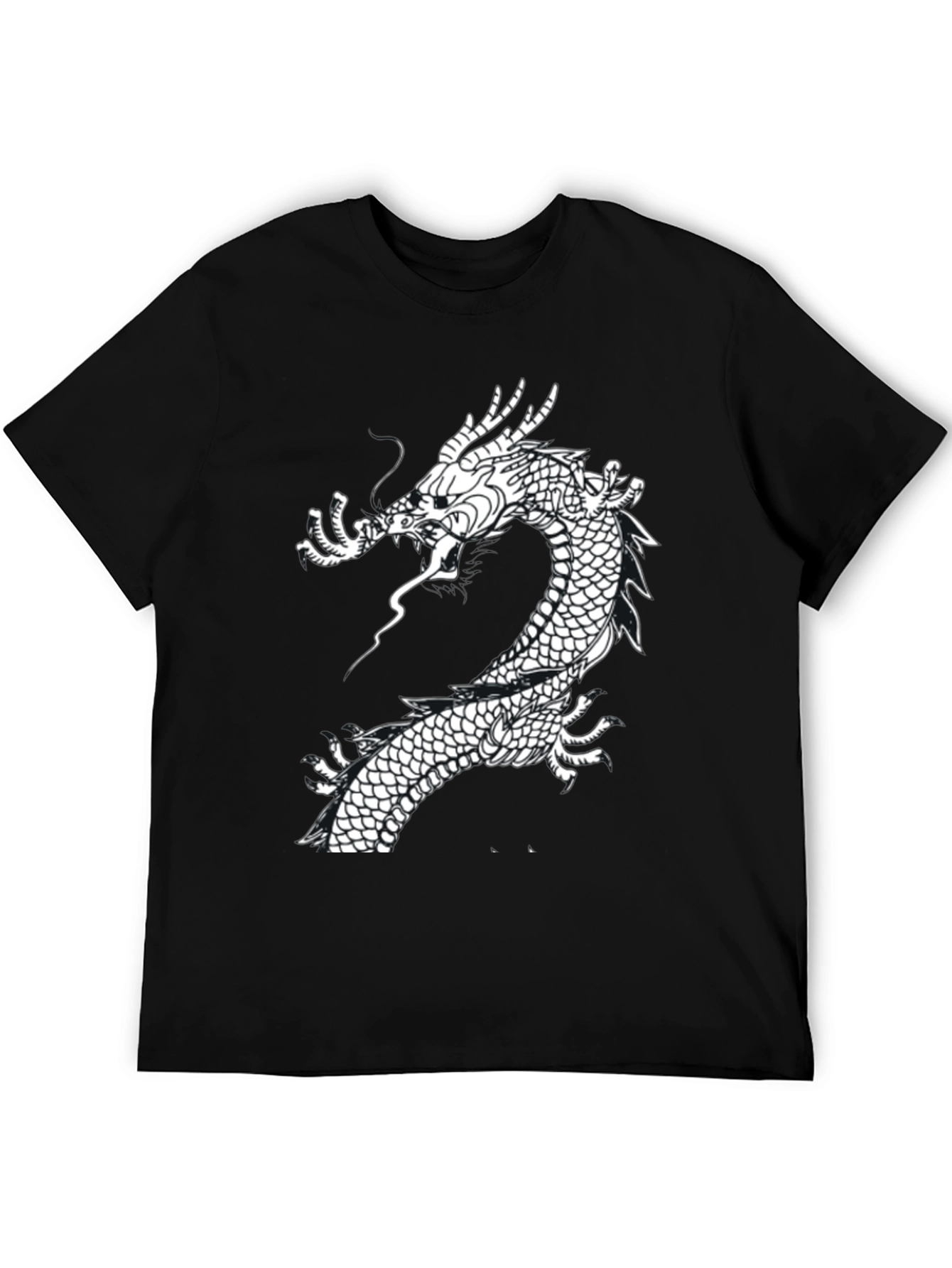 Black Dragon Graphic Tee - Black Cotton T-Shirt view 5