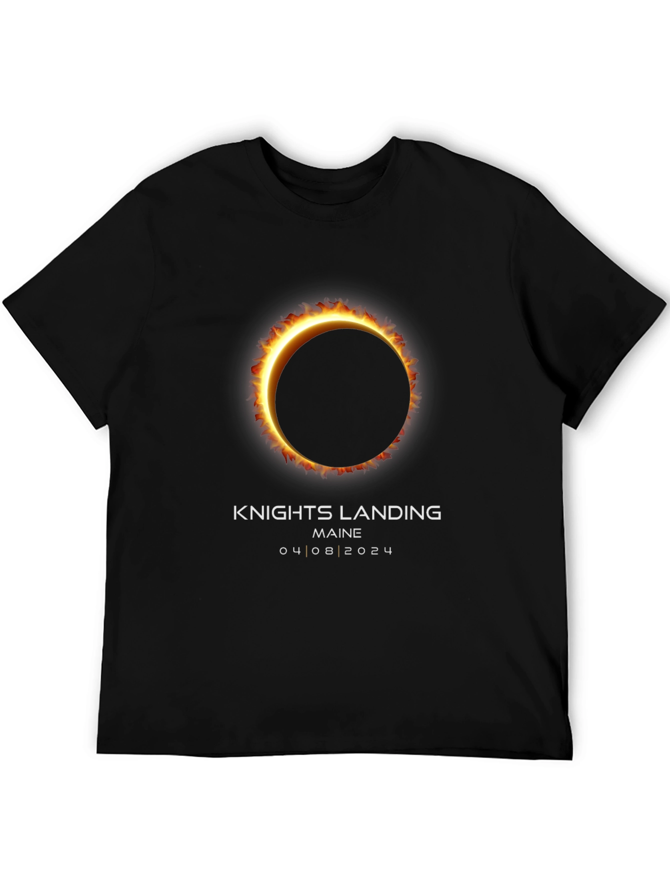 Black Knights Landing Maine Eclipse T-Shirt - April 8, 2024 view 5