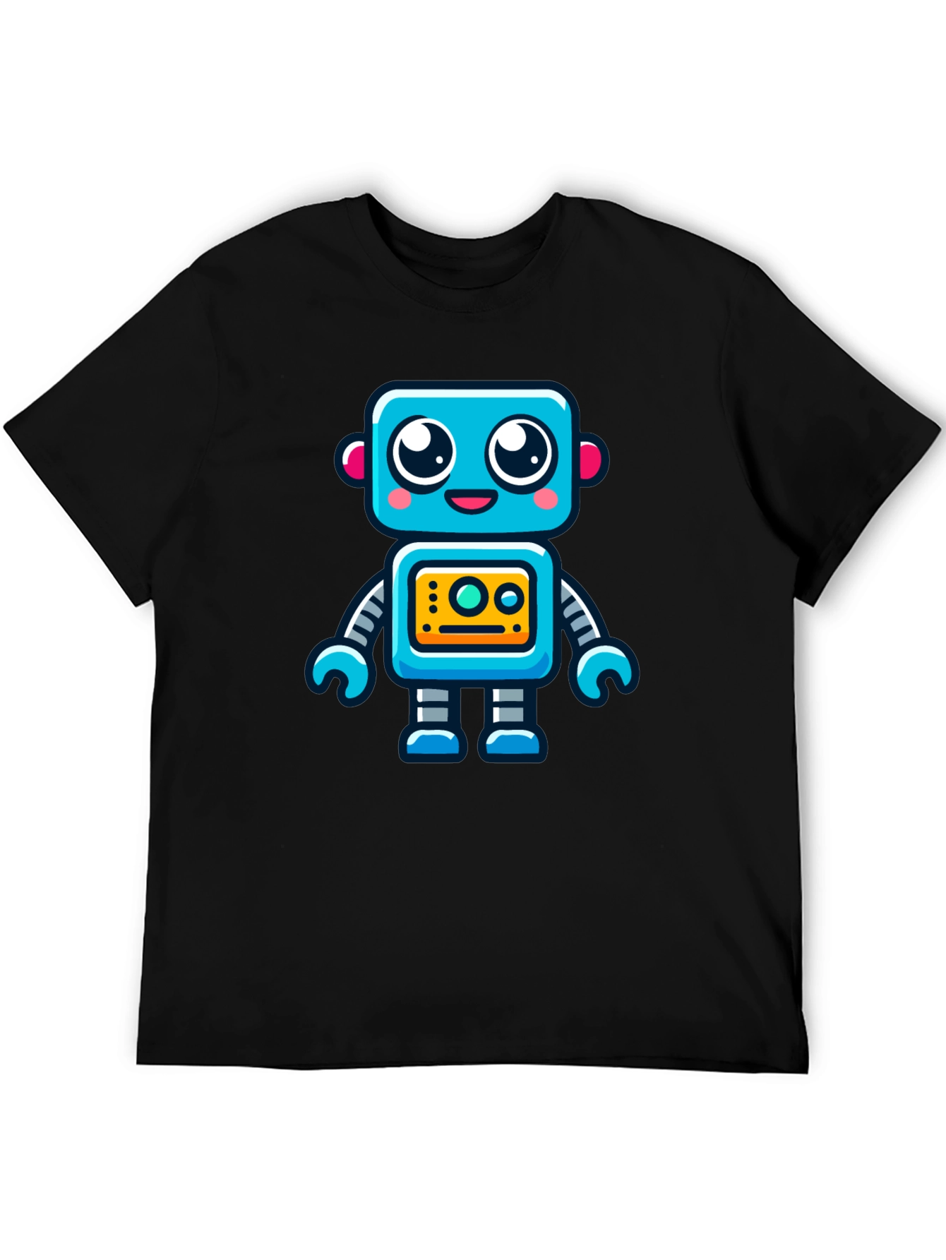 Black Fun Robot Graphic T-Shirt - Black view 5