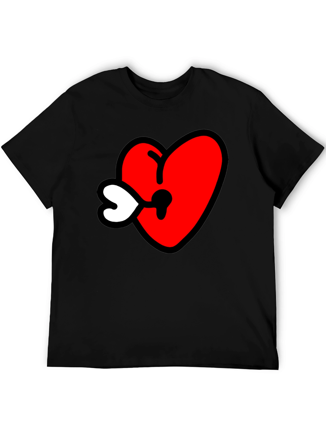 Black Heart Keyhole Graphic Tee - Black view 5