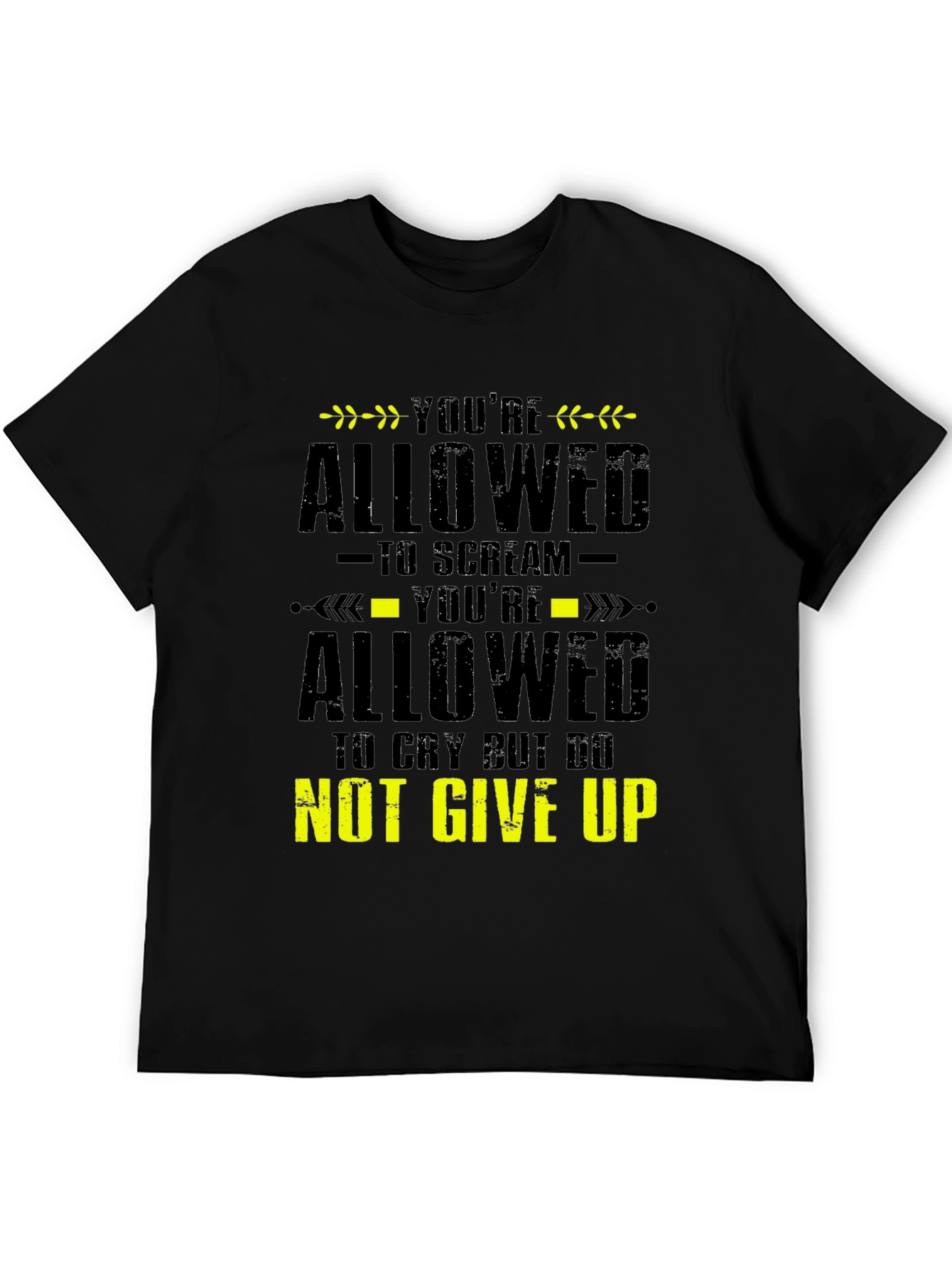 Black Motivational Graphic Tee - You're Allowed to Scream view 5