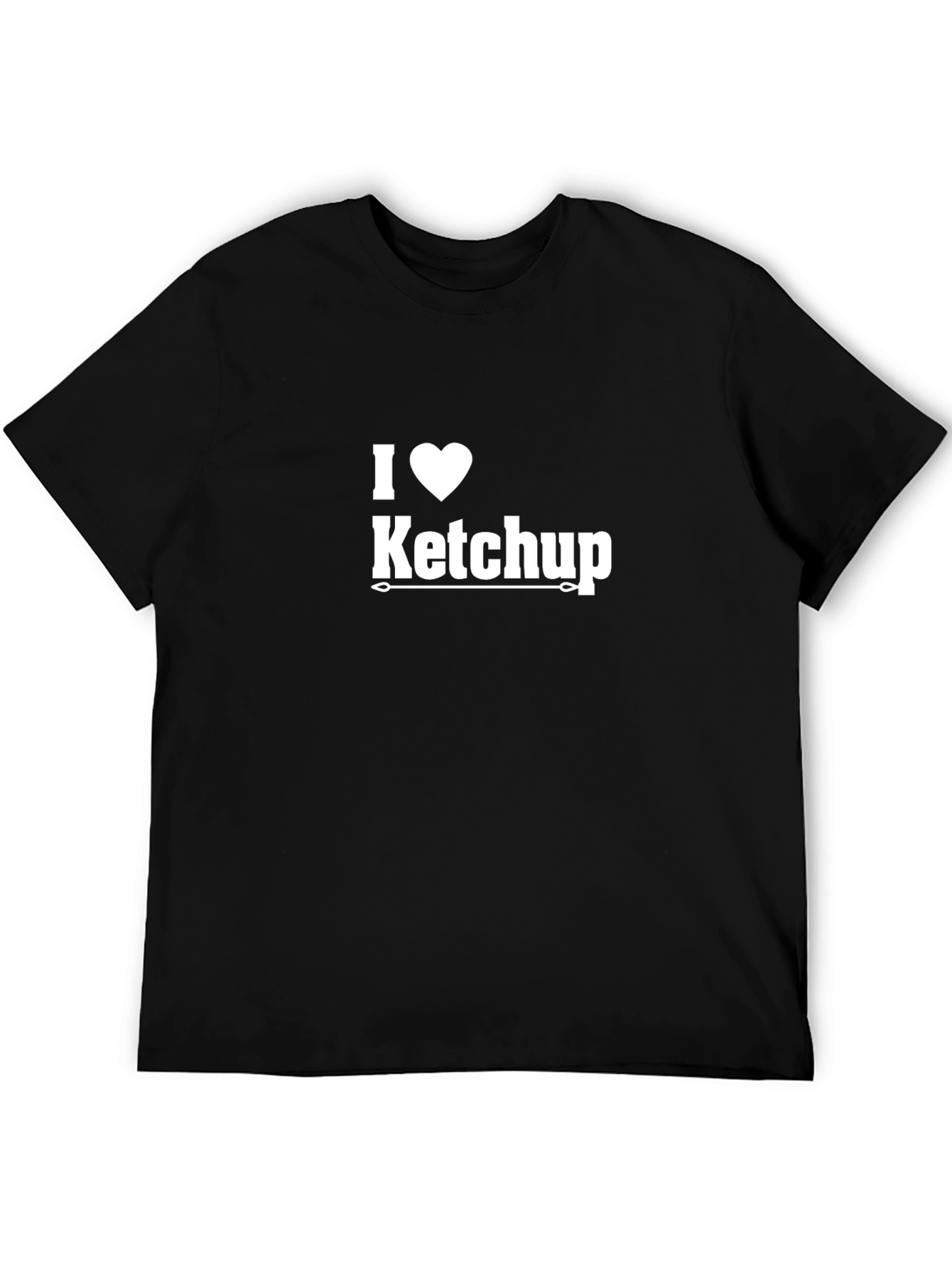 Black I Heart Ketchup Tee - Funny Foodie T-Shirt view 5