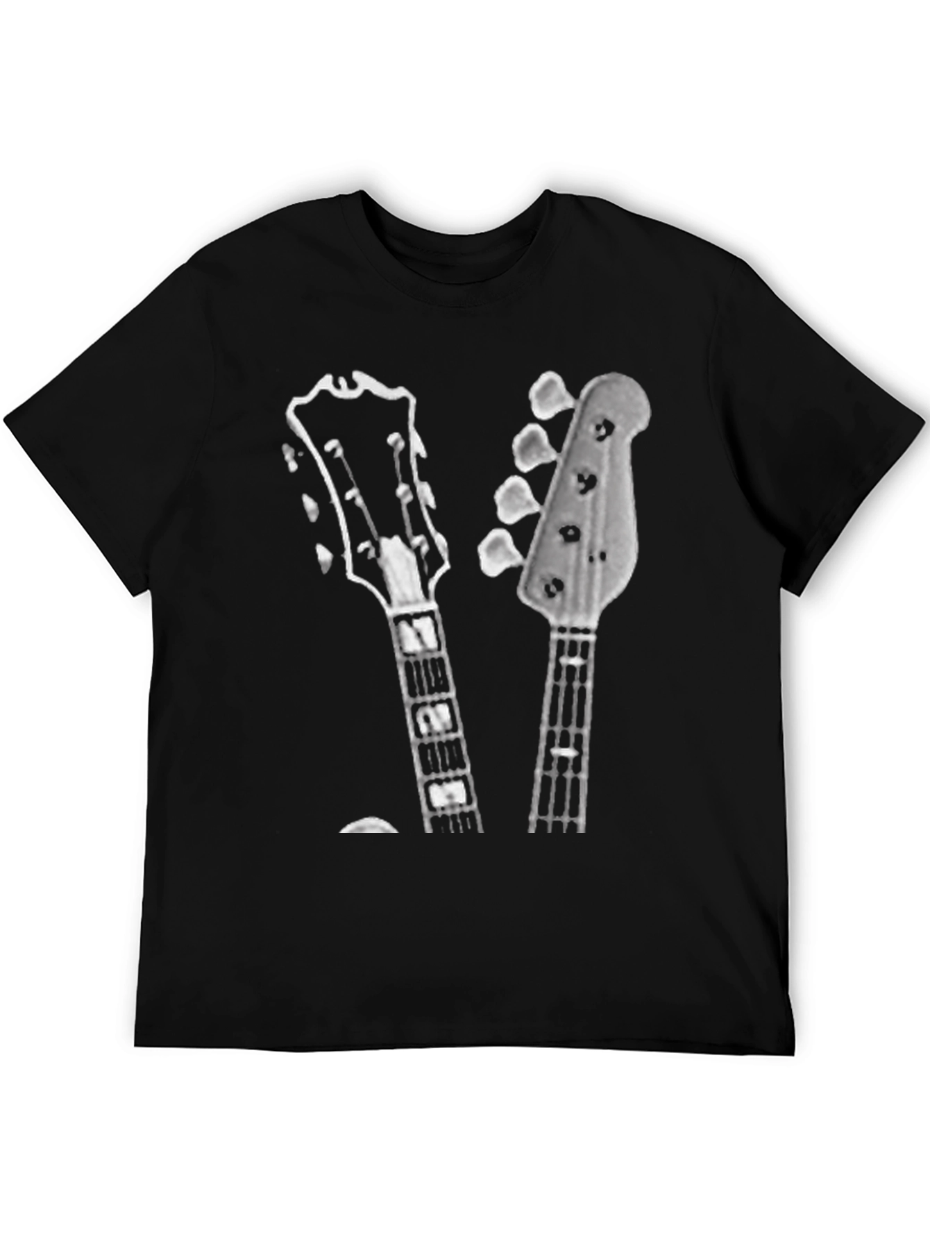 Black Guitar Head T-Shirt - Musical Style Tee view 5