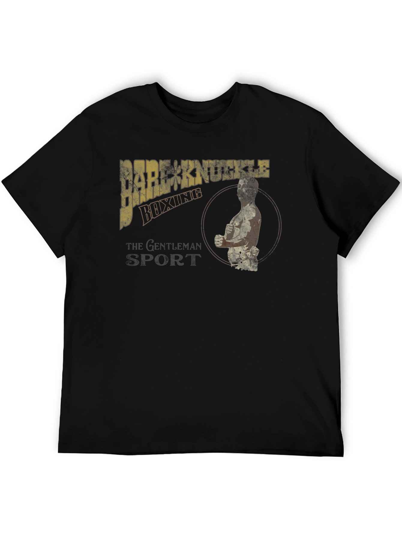 Black Bare Knuckle Boxing Gentleman Sport Black T-Shirt view 5