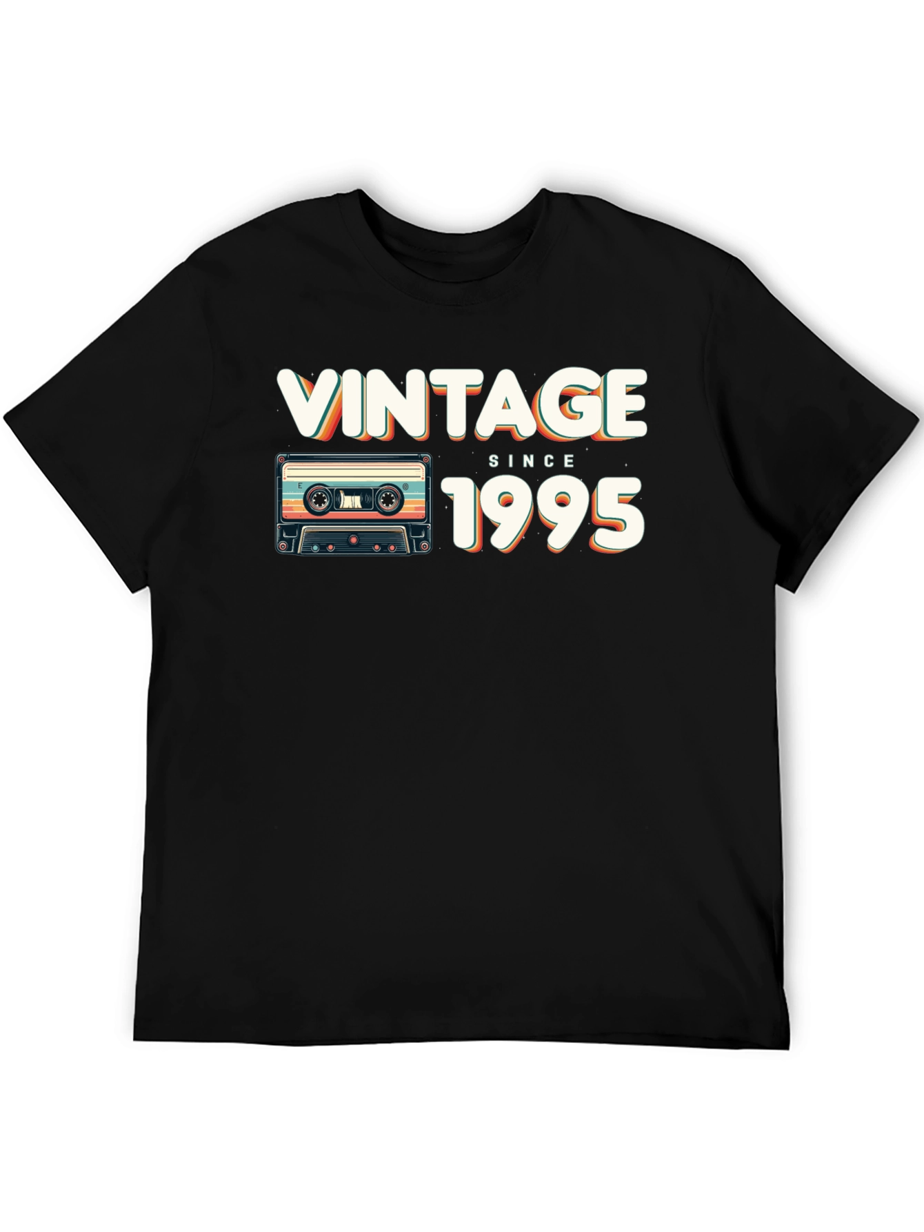 Black Vintage Since 1995 T-Shirt Retro Cassette view 5