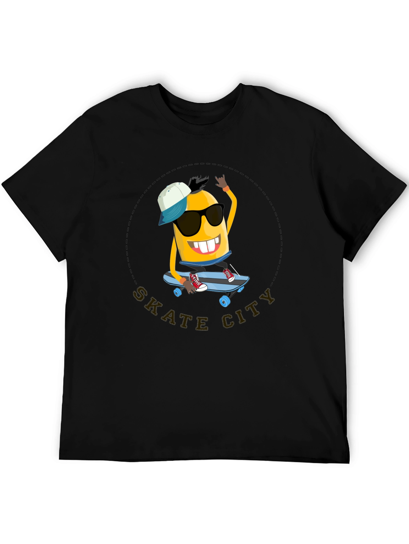 Black Skate City Minion T-Shirt - Cool Black Tee view 5