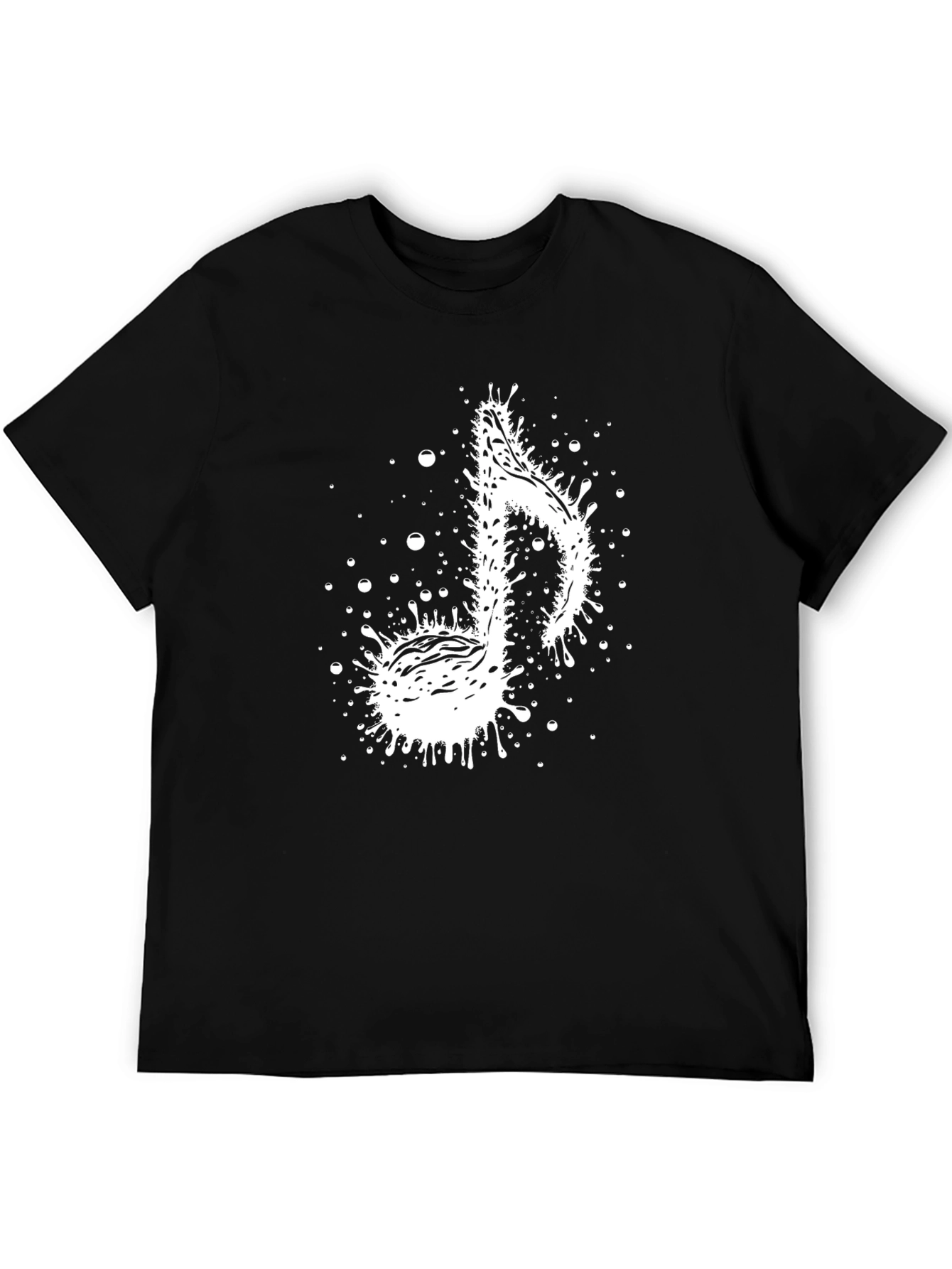 Black Musical Note Graphic Tee - Stylish Black T-Shirt view 5