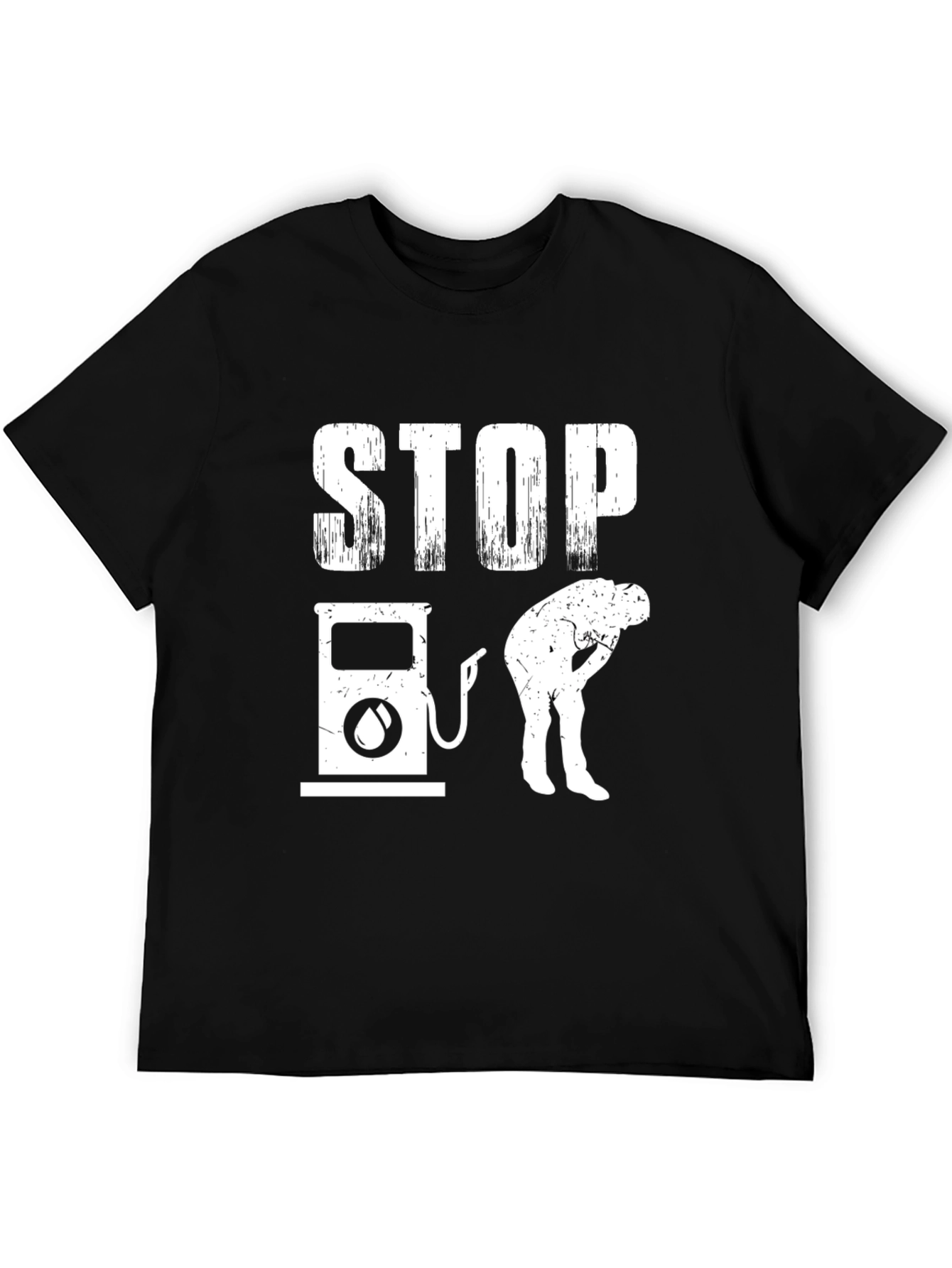 Black Stop Gas T-Shirt - Funny Graphic Tee for Men view 5