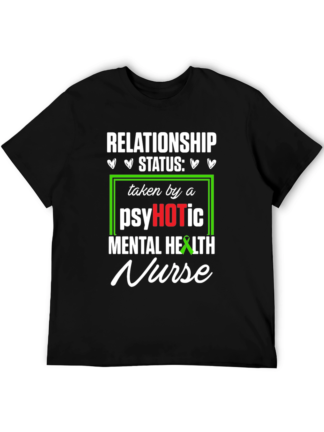 Black Psychotic Mental Health Nurse T-Shirt view 5