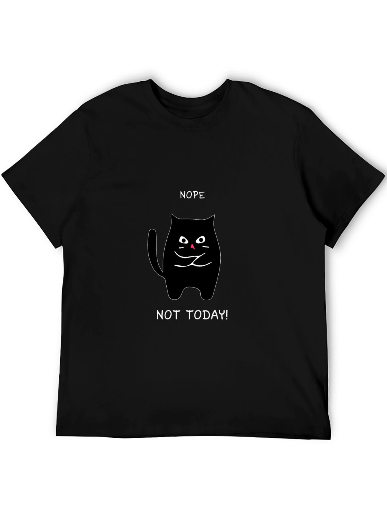 Black Nope Not Today Cat T-Shirt - Black view 5