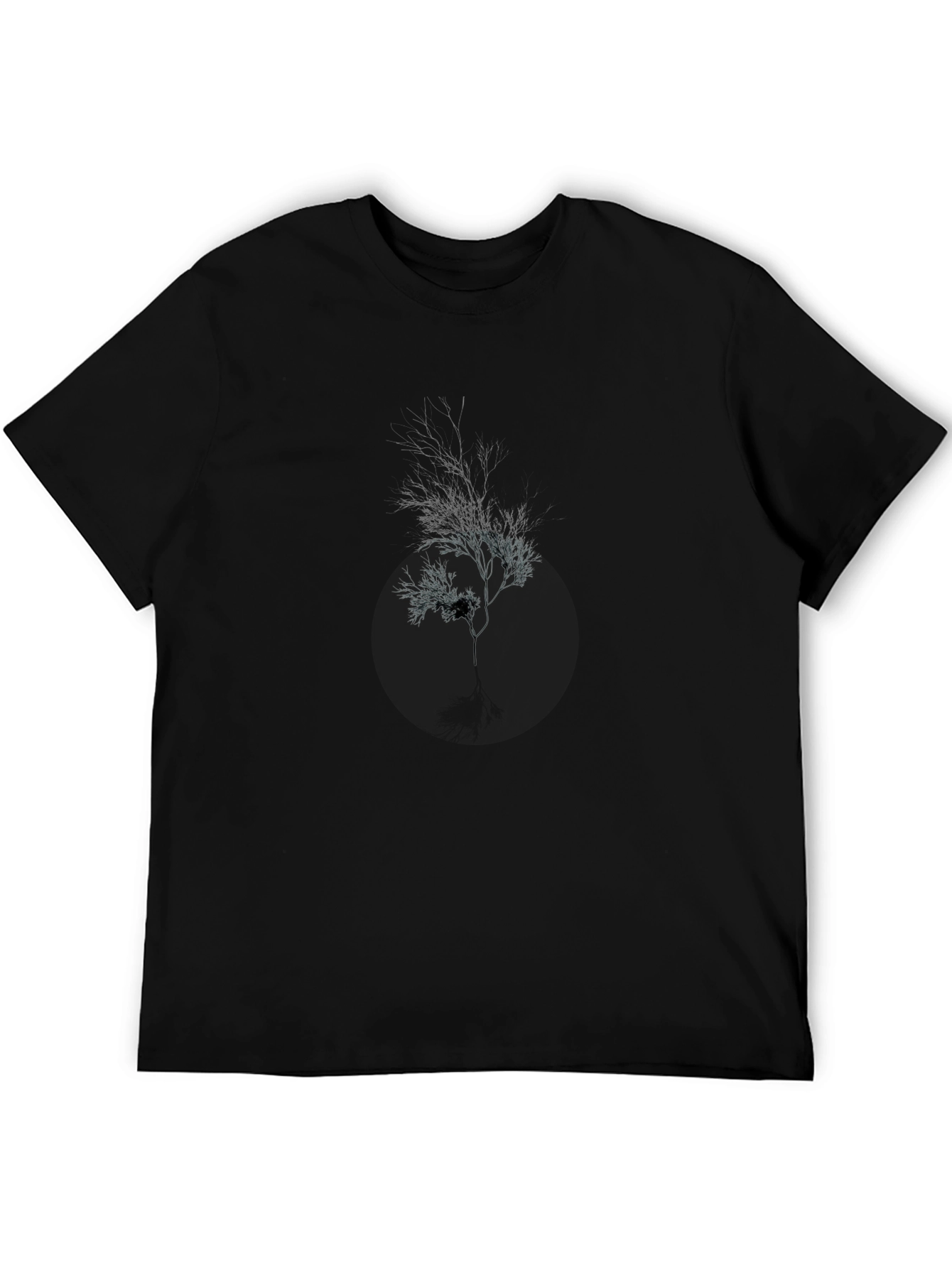 Black Minimalist Tree Graphic Black T-Shirt view 5