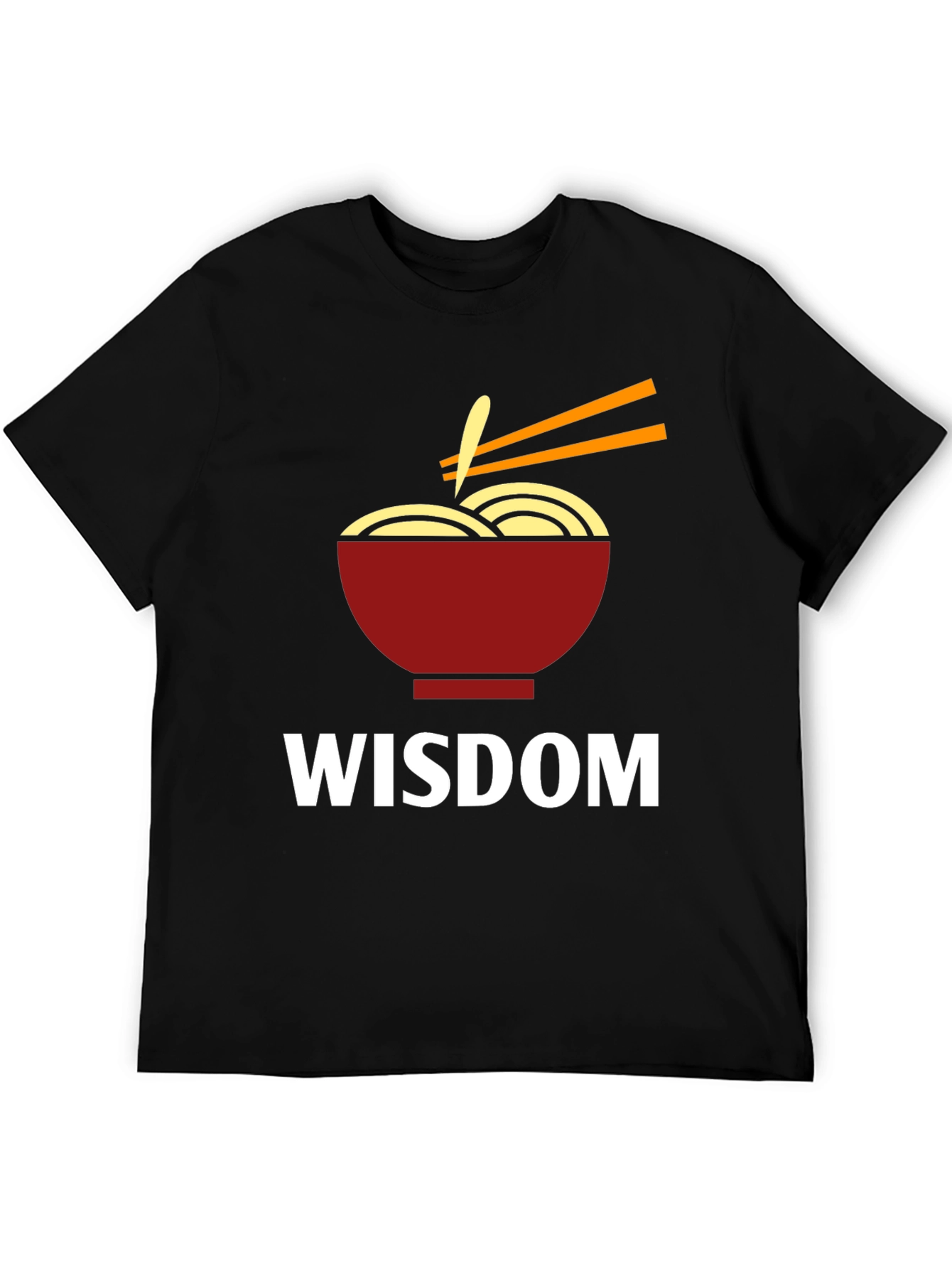 Black Wisdom Ramen Bowl Graphic T-Shirt view 5
