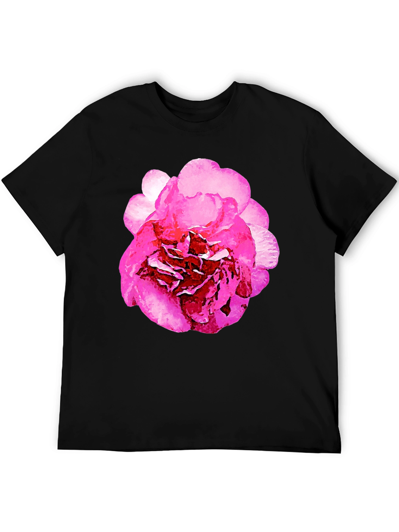 Black Floral Print Black T-Shirt view 5
