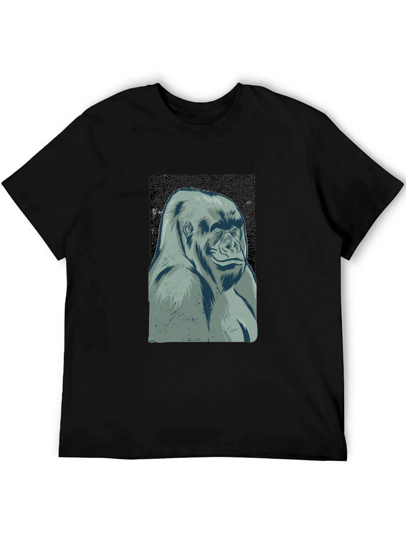 Black Cool Gorilla Graphic Tee - Black Casual T-Shirt view 5