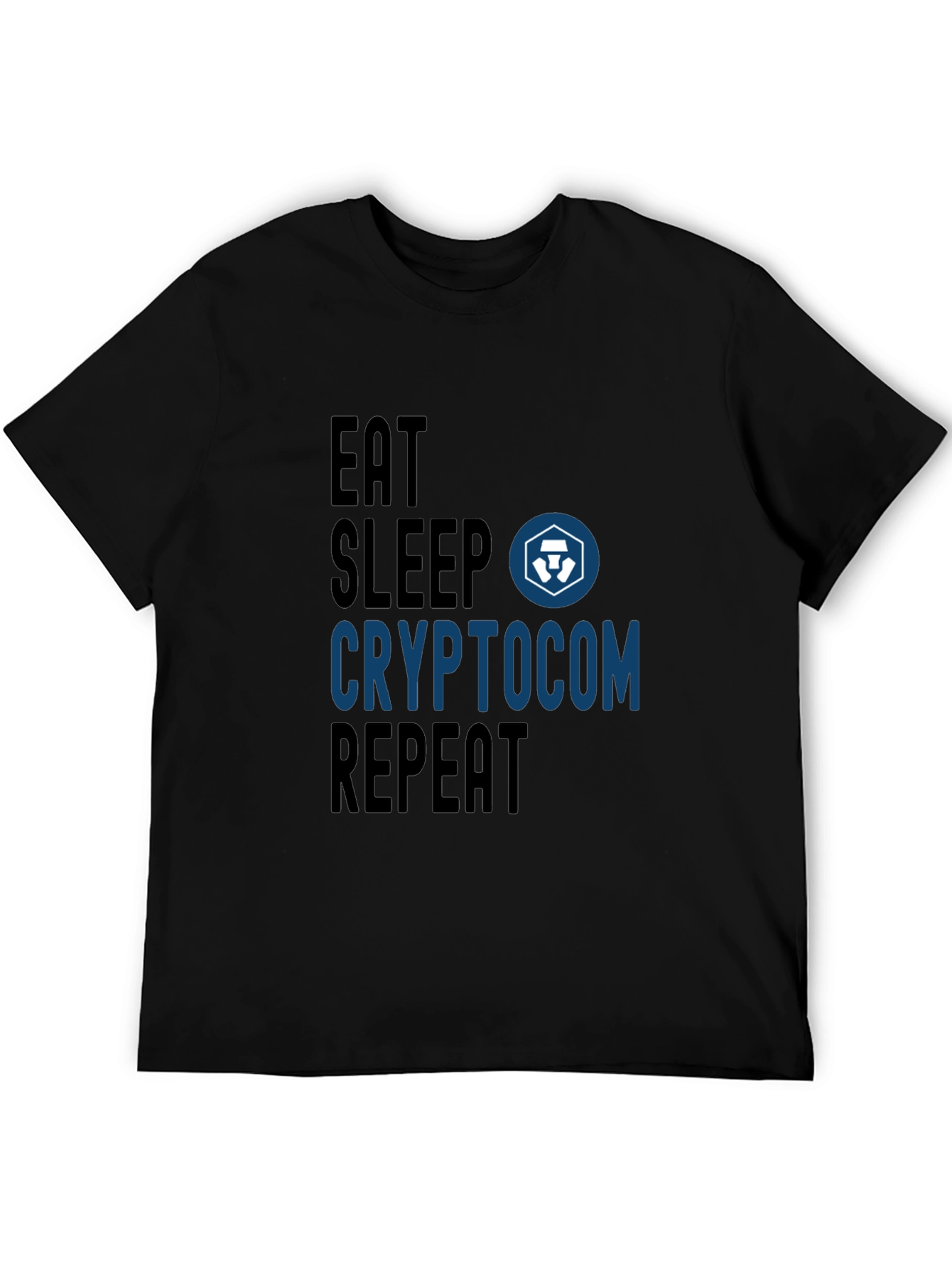Black Crypto.com Eat Sleep Repeat T-Shirt view 5