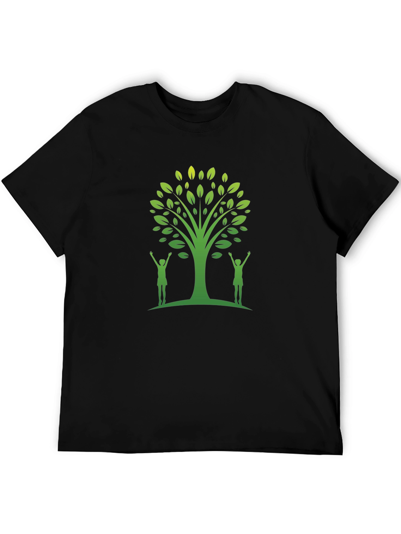Black Eco Tree Graphic Tee - Black Cotton Blend view 5