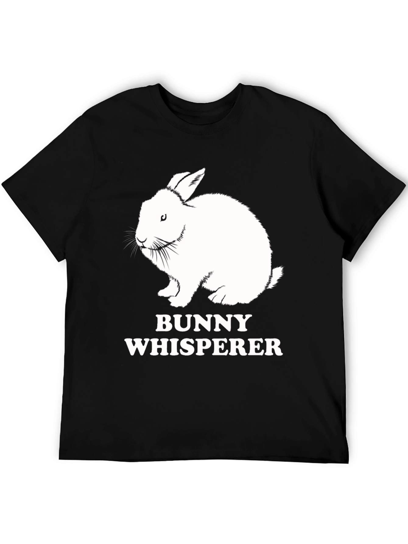 Black Bunny Whisperer Graphic Tee - Cute Rabbit T-Shirt view 5