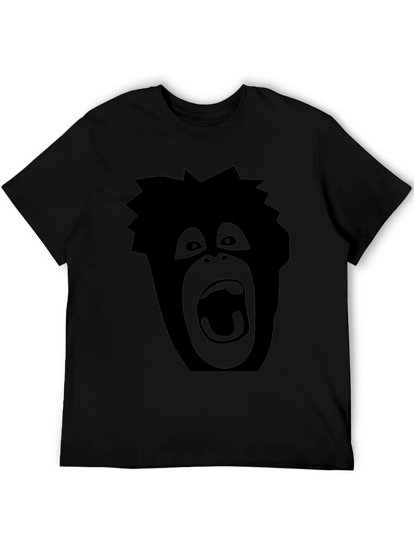 Black Screaming Ape Graphic Tee - Black Cotton T-Shirt view 5