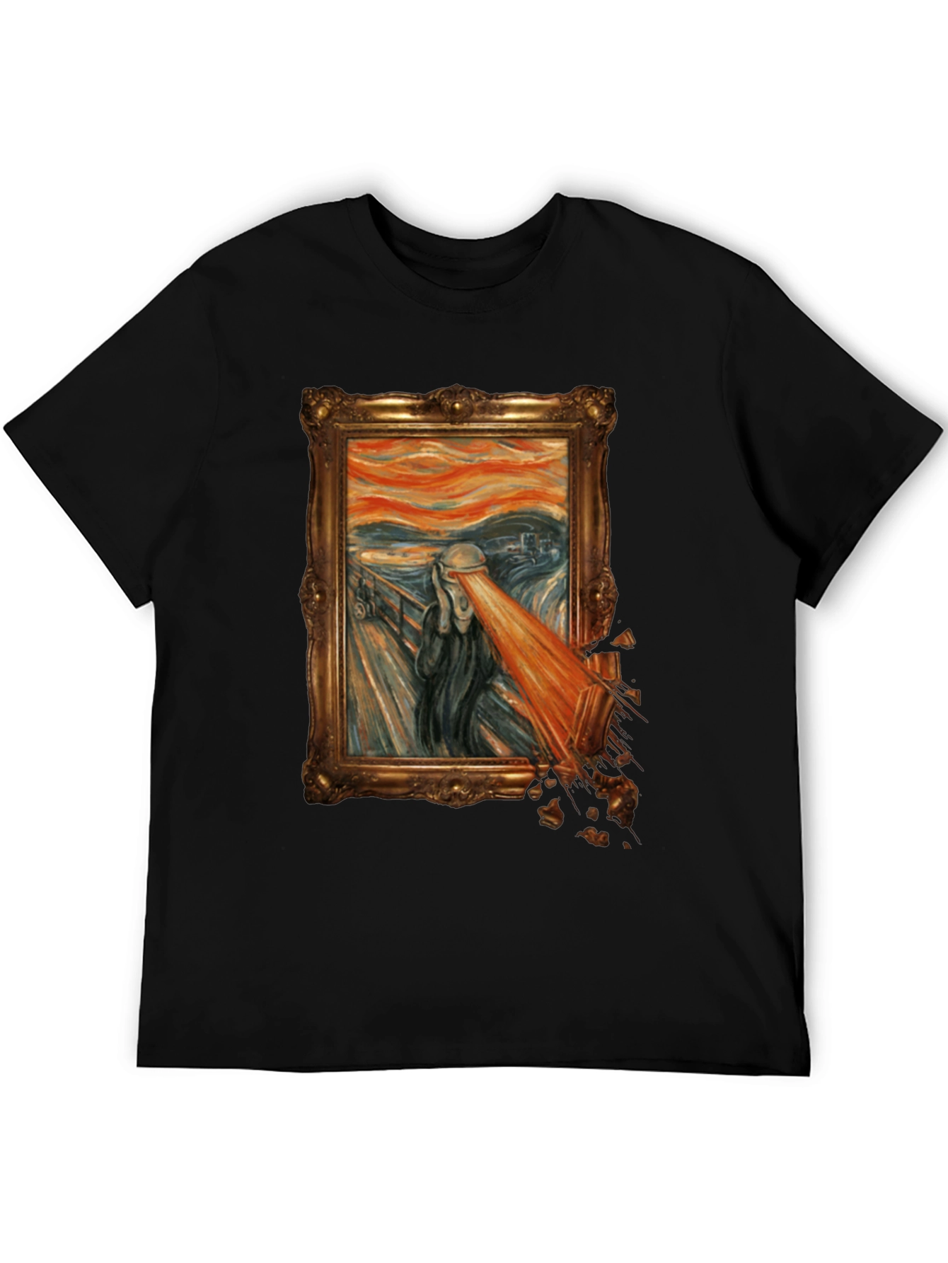 Black The Scream Parody Graphic Tee - Unique Art T-Shirt view 5