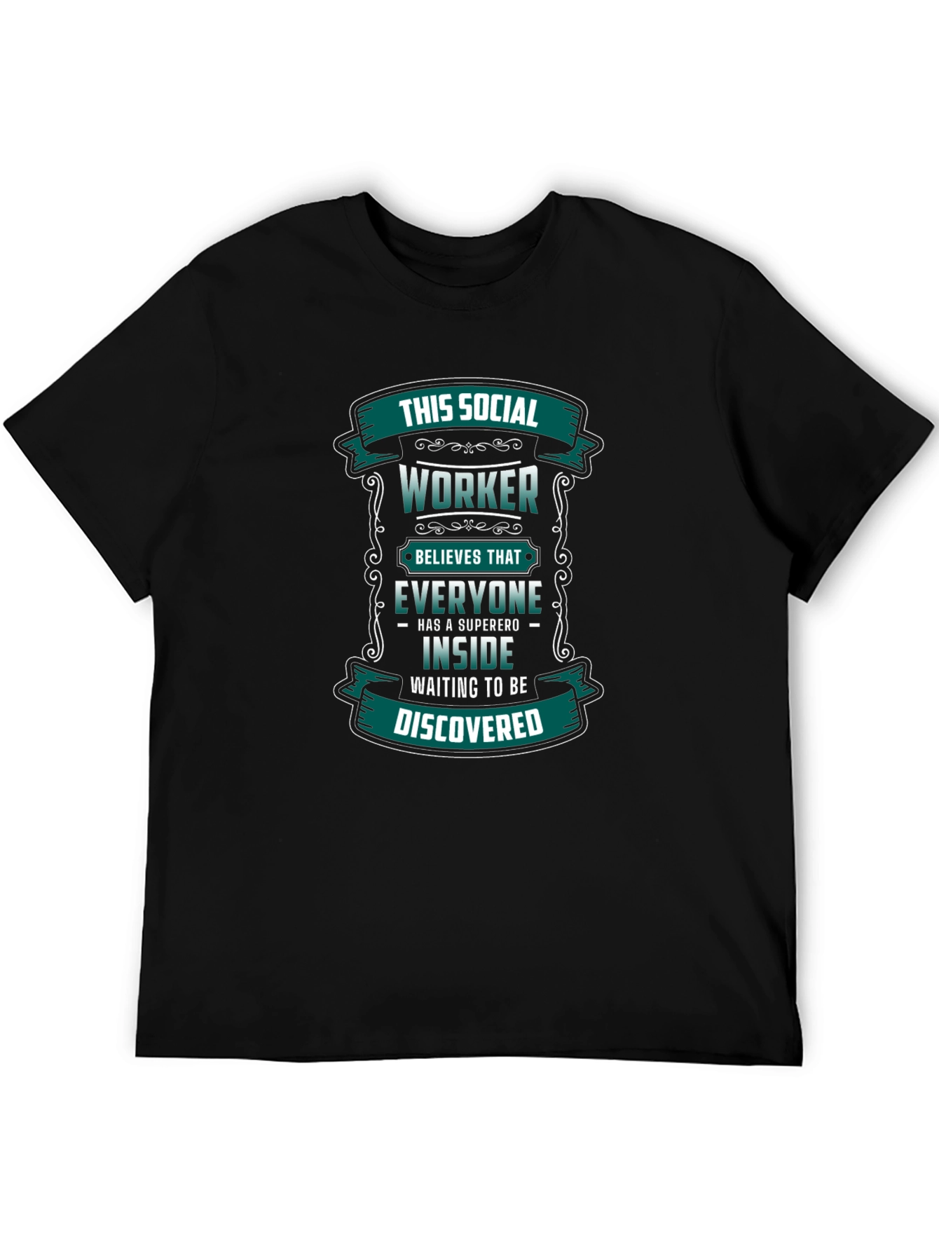 Black Social Worker Superhero T-Shirt view 5