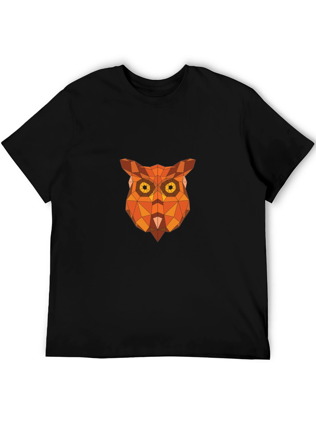 Black Geometric Owl Graphic Tee - Black view 5