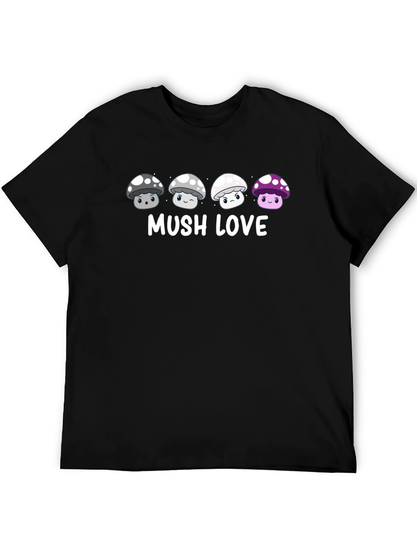 Black Mushroom Love Graphic T-Shirt view 5
