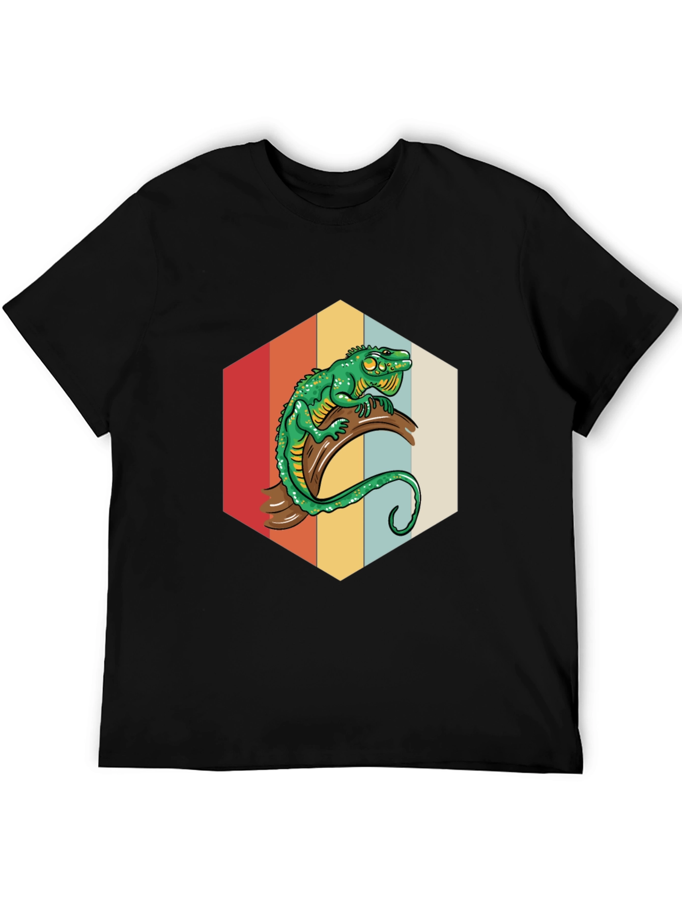 Black Retro Lizard Graphic Tee - Cool Reptile Design view 5