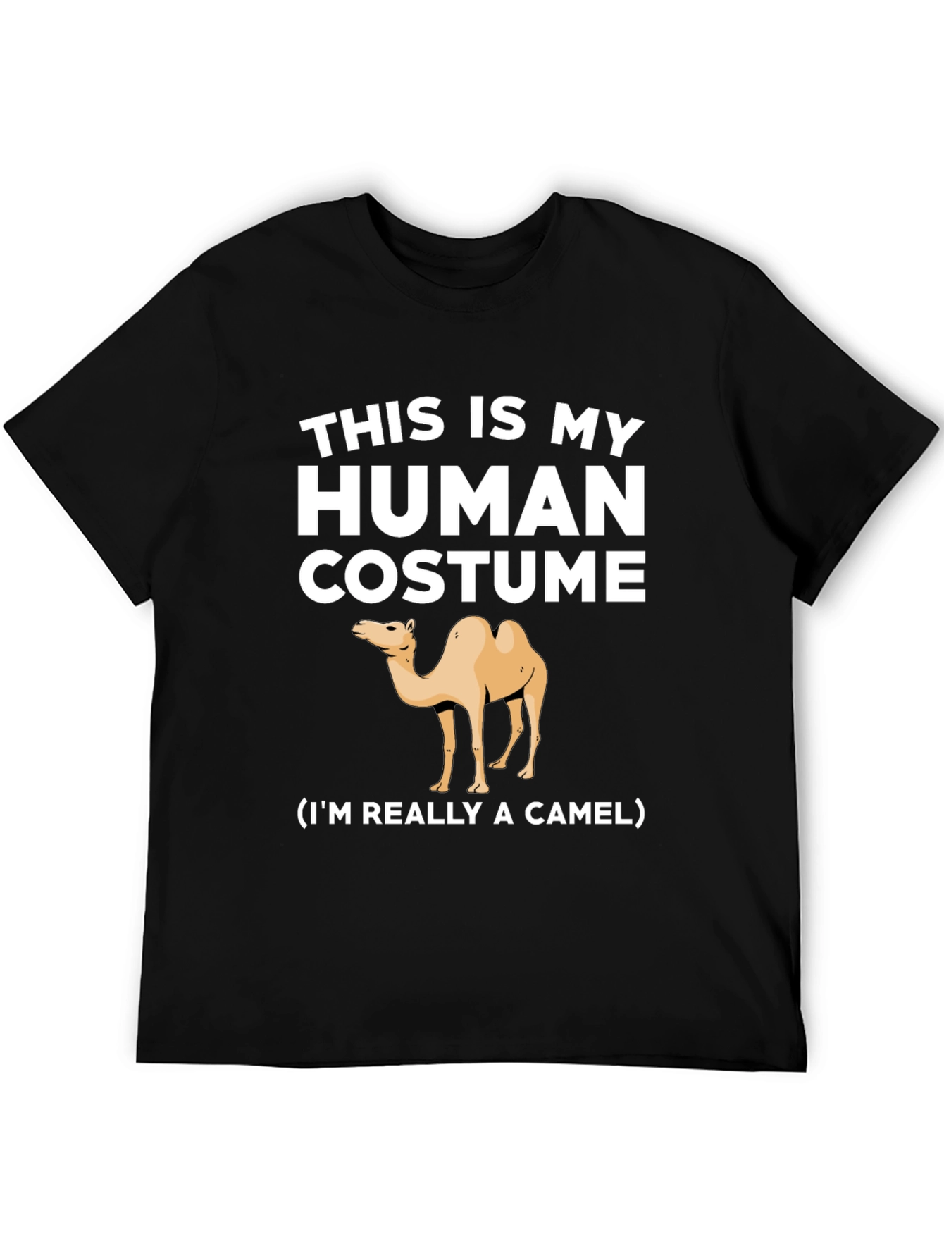 Black Human Costume Camel T-Shirt - Funny Animal Tee view 5