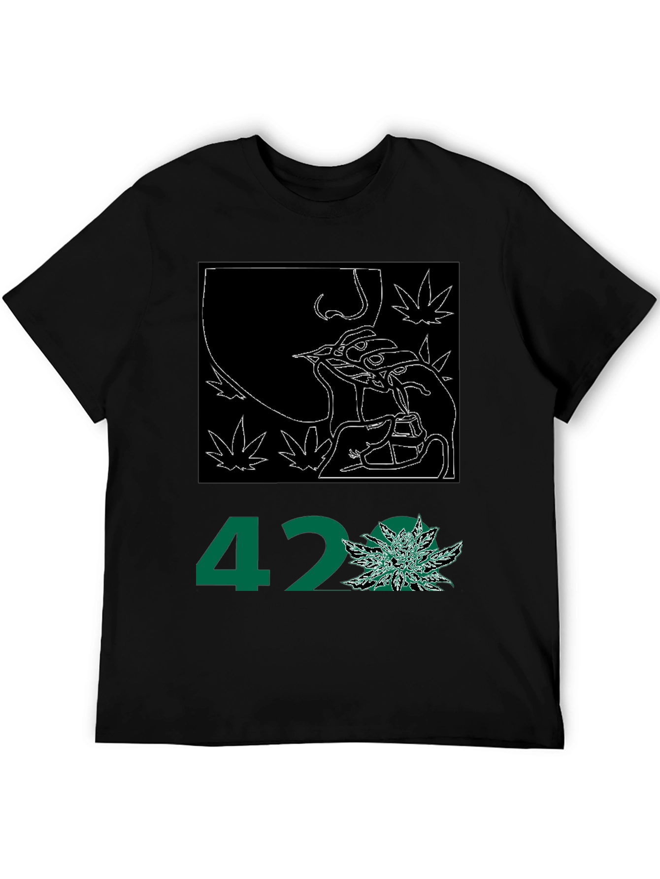 Black 420 Graphic Print Tee - Black view 5