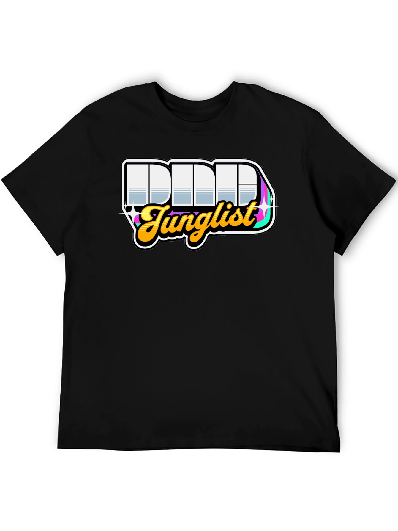 Black DDD Junglist Black Graphic T-Shirt view 5