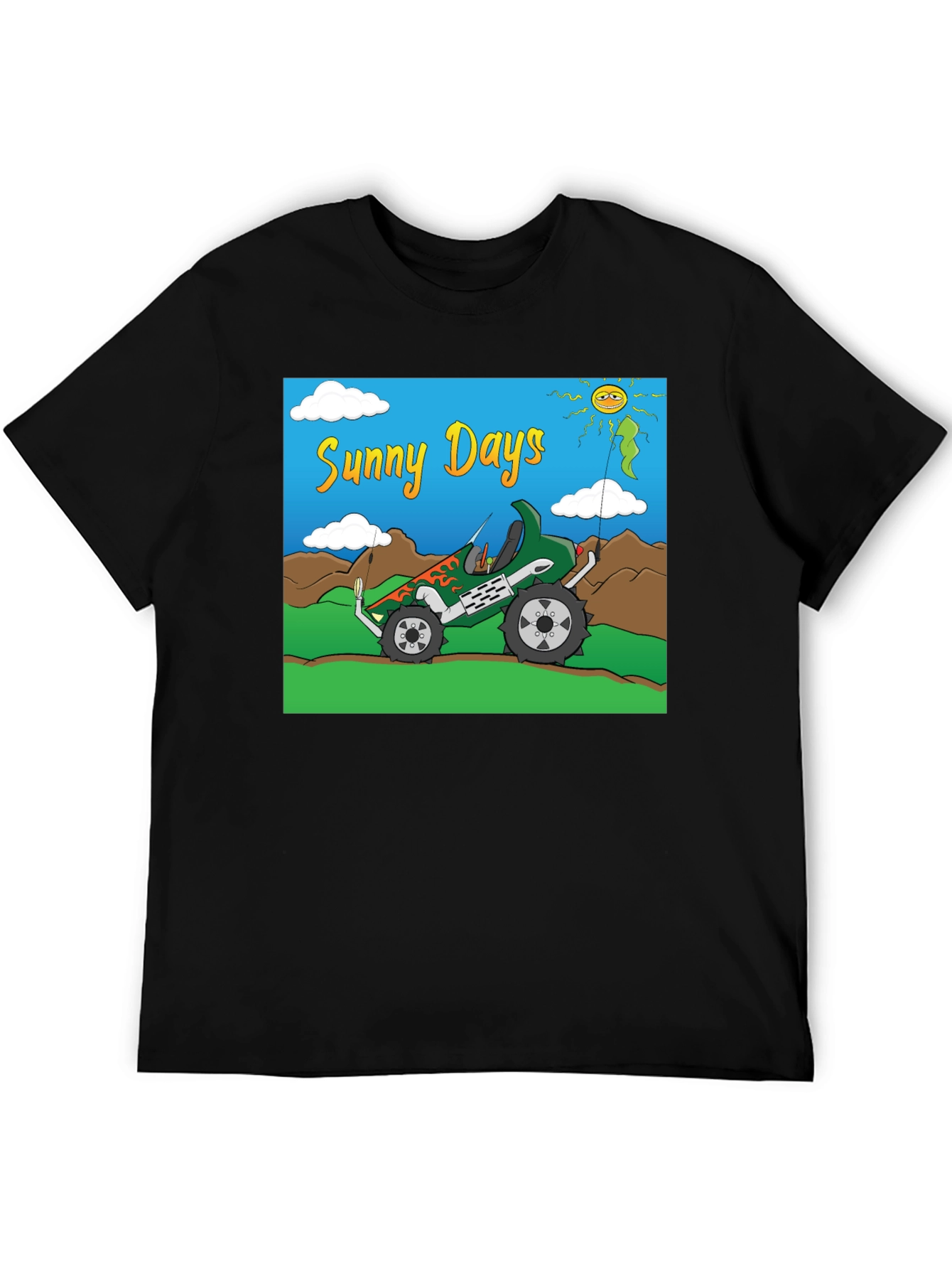 Black Sunny Days Monster Truck Graphic Tee view 5