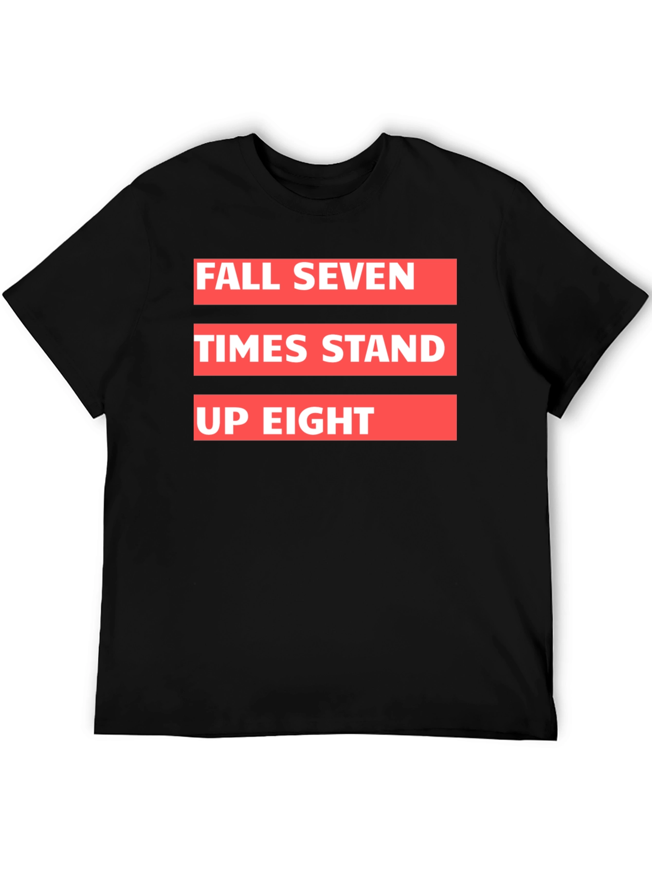 Black Fall Seven Times Stand Up Eight Graphic Tee view 5