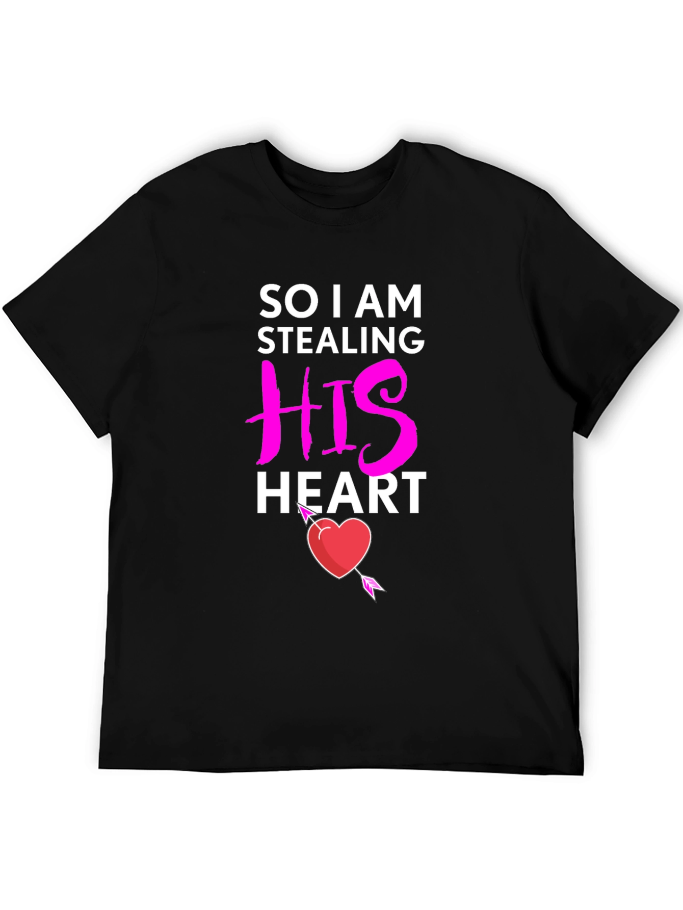 Black Stealing His Heart Valentine's Day T-Shirt view 5