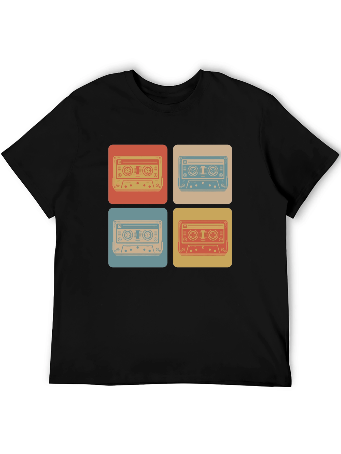 Black Retro Cassette Tape T-Shirt - Vintage Music Lover Tee view 5